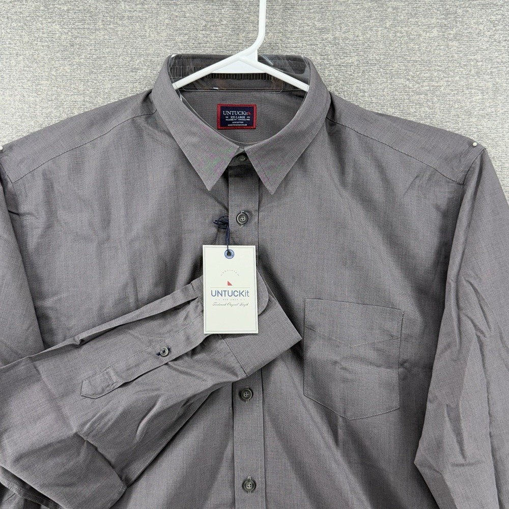 UNTUCKit Sangiovese Shirt Men Size XXL Gray Long Sleeve Button Up Business NEW